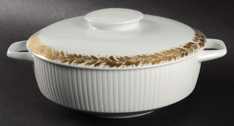 Golden Leaves Round Covered Vegetable by Rosenthal - Continental-1