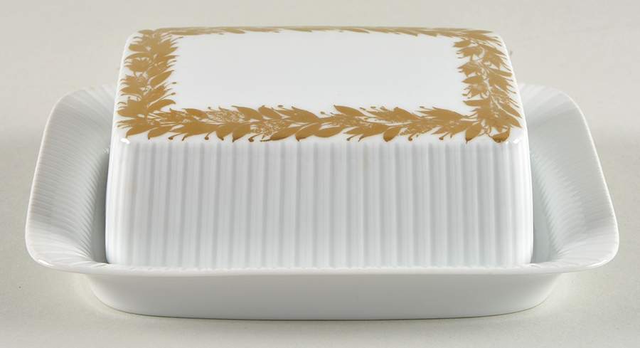 Golden Leaves Rectangular Covered Butter by Rosenthal - Continental-1