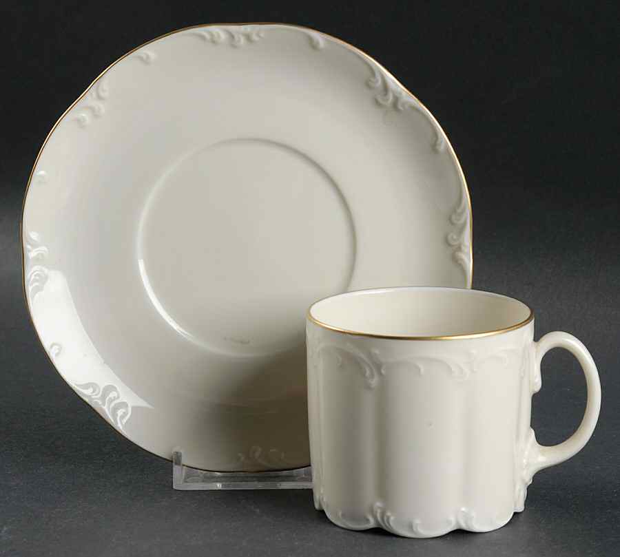 Gold Line Flat Cup & Saucer Set by Rosenthal - Continental-1