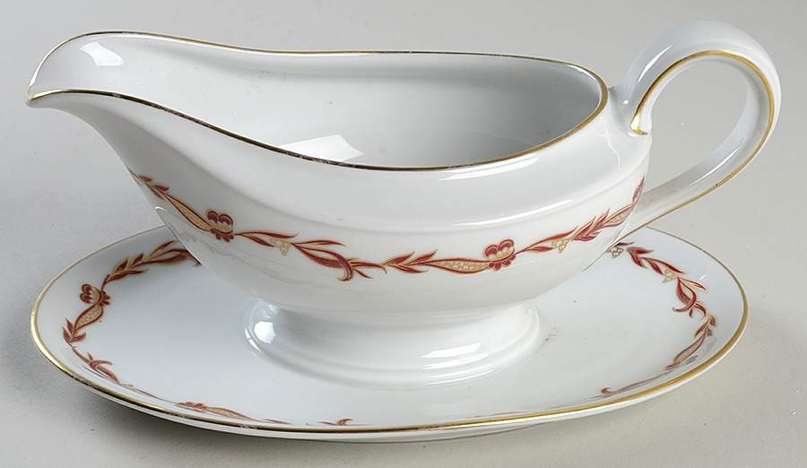 Goldcrest Ruby Gravy Boat with Attached Underplate by Rosenthal - Continental-1