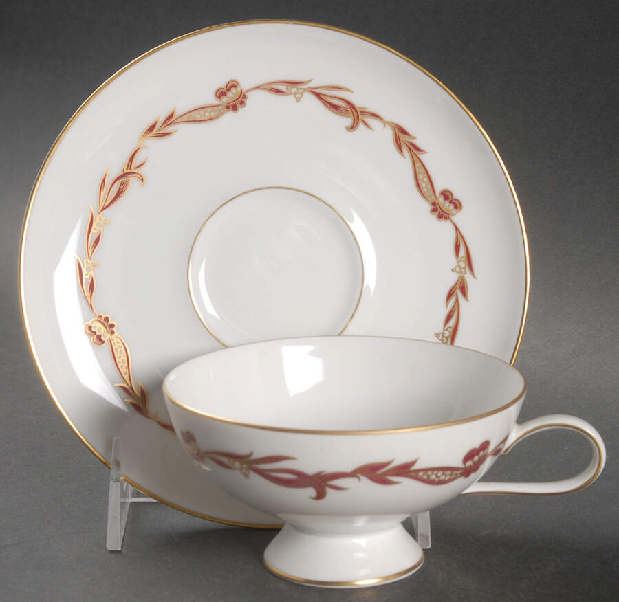 Goldcrest Ruby Footed Cup & Saucer Set by Rosenthal - Continental-1