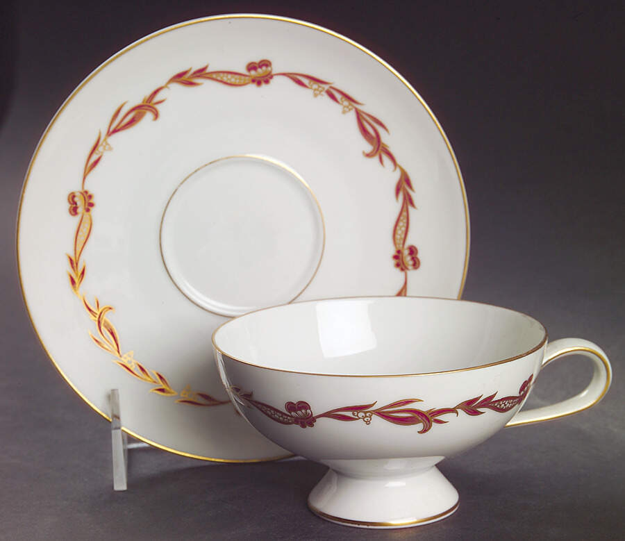 Goldcrest Ruby Footed Cup & Saucer Set by Rosenthal - Continental-1