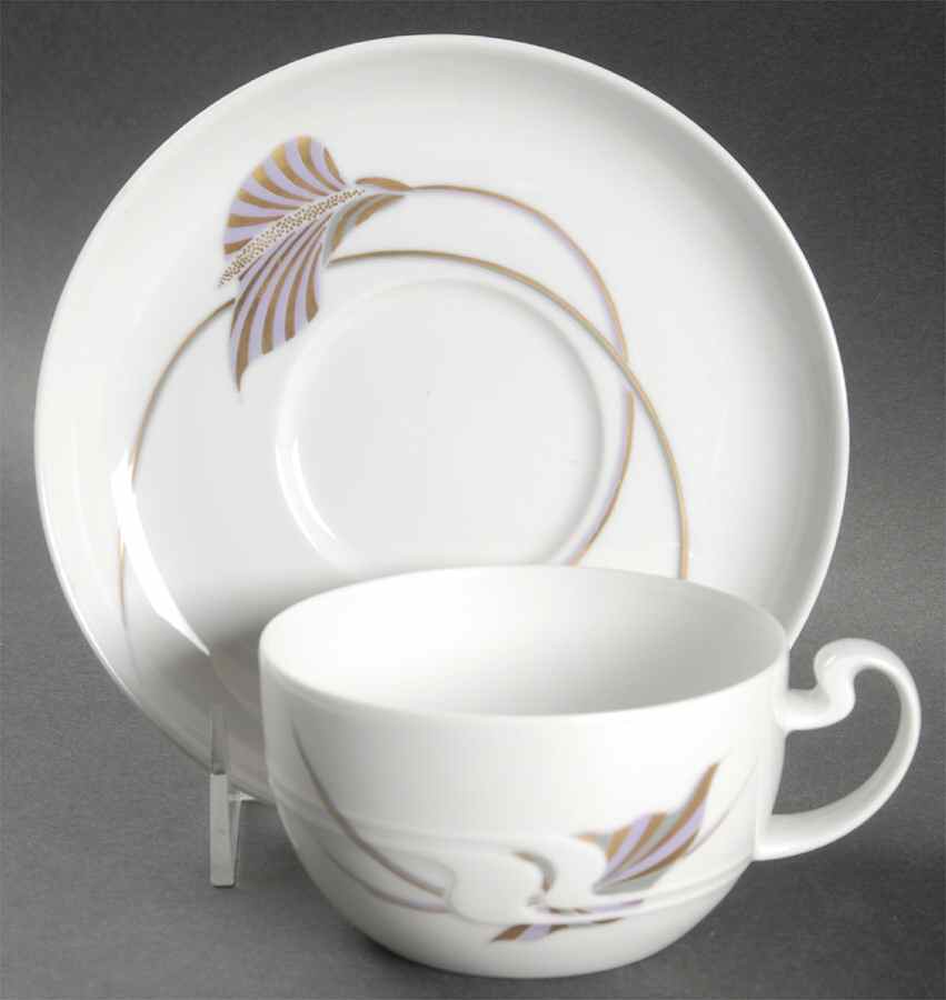 Golden Orchid Flat Cup & Saucer Set by Rosenthal - Continental-1