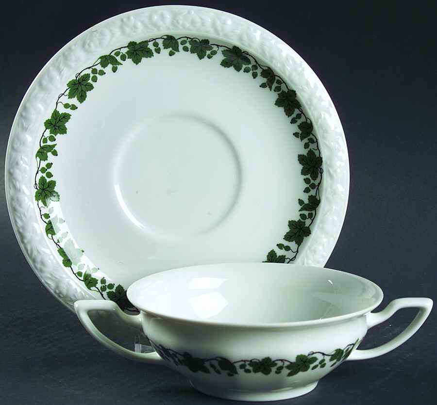 Gooseberry Flat Cream Soup Bowl & Saucer Set by Rosenthal - Continental-1