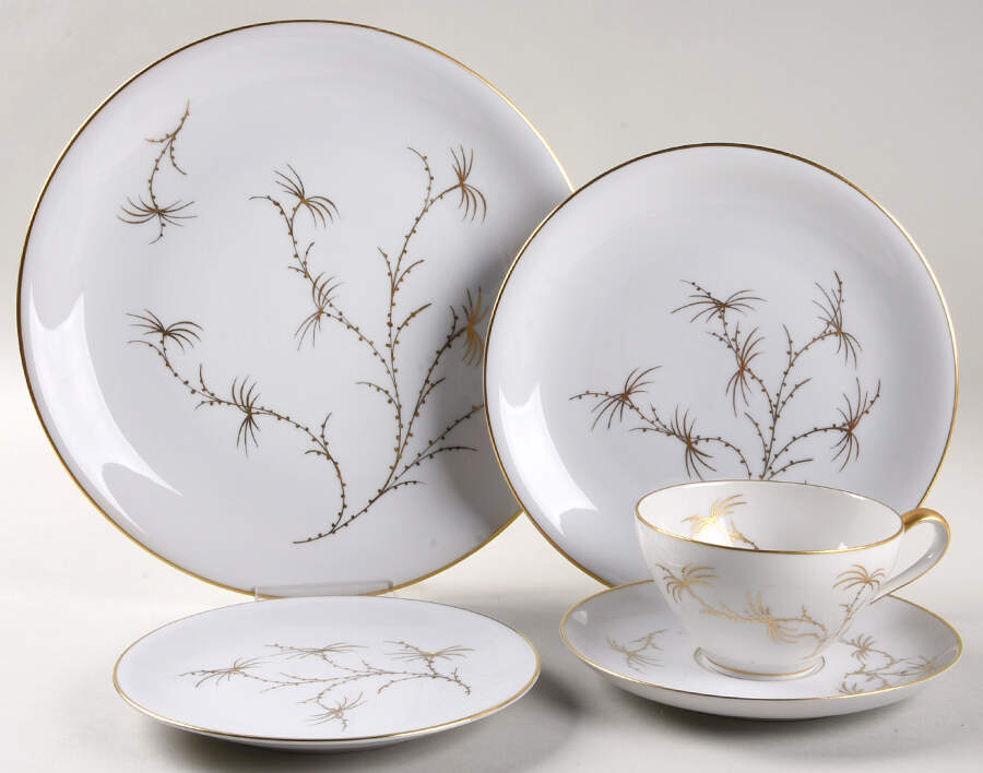 Golden Palm (White, Coupe) 5 Piece Place Setting by Rosenthal - Continental-1