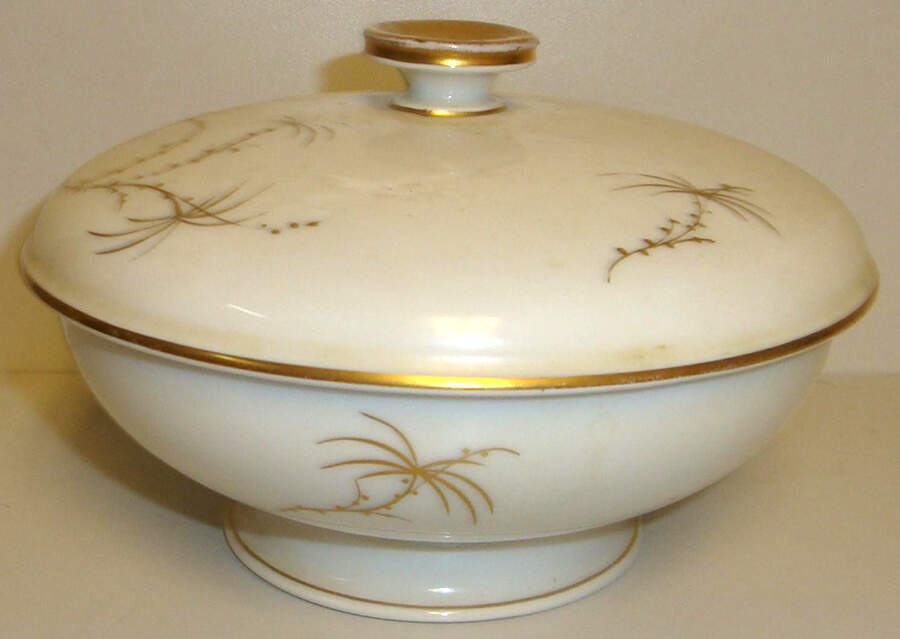 Golden Palm (White, Coupe) Candy Dish & Lid by Rosenthal - Continental-1