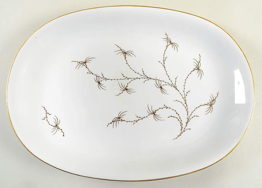 Golden Palm (White, Coupe) 14" Oval Serving Platter by Rosenthal - Continental-1