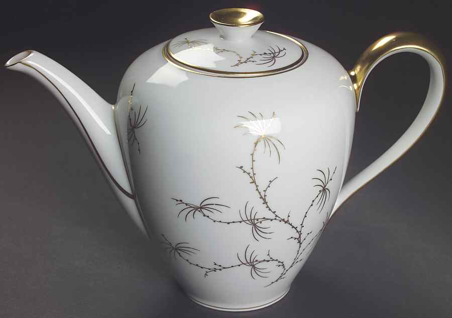 Golden Palm (White, Coupe) Coffee Pot & Lid by Rosenthal - Continental-1