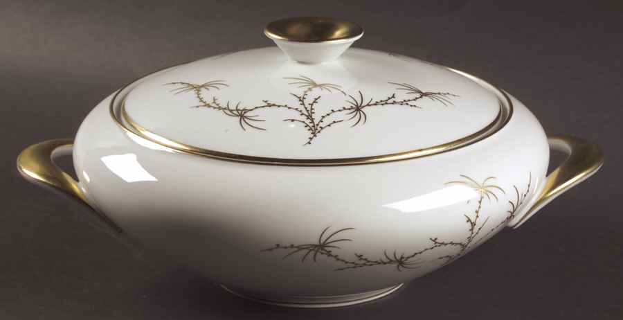 Golden Palm (White, Coupe) Round Covered Vegetable by Rosenthal - Continental-1