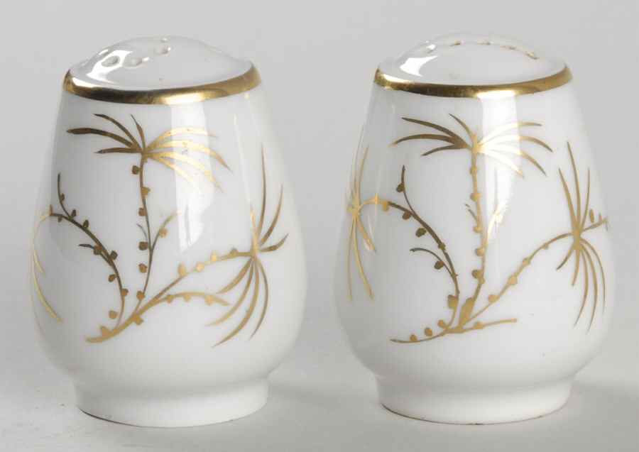Golden Palm (White, Coupe) Salt & Pepper Set by Rosenthal - Continental-1