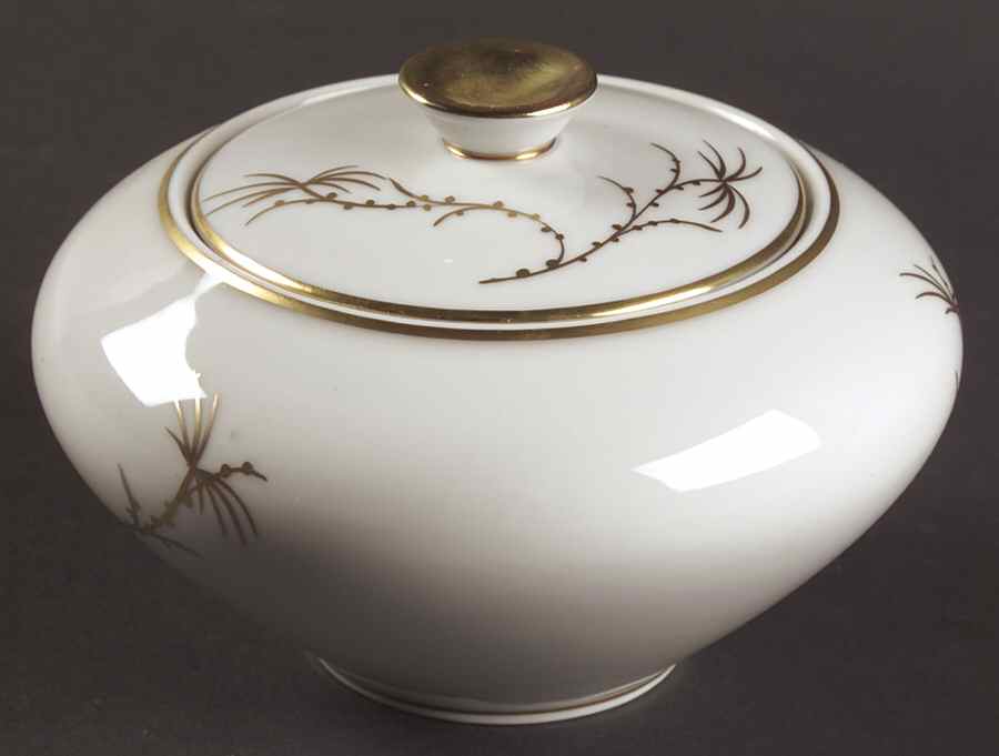 Golden Palm (White, Coupe) Sugar Bowl & Lid by Rosenthal - Continental-1