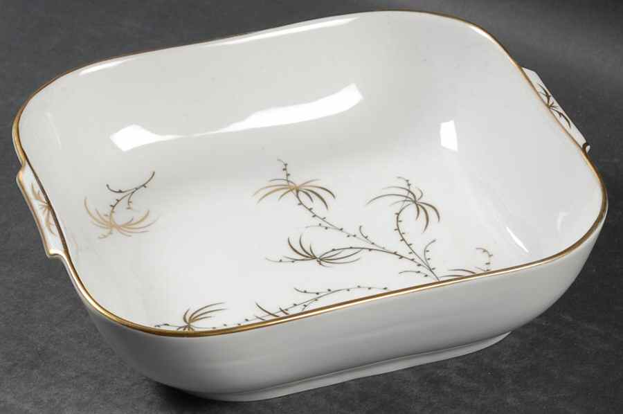 Golden Palm (White, Coupe) 8" Square Vegetable Bowl by Rosenthal - Continental-1