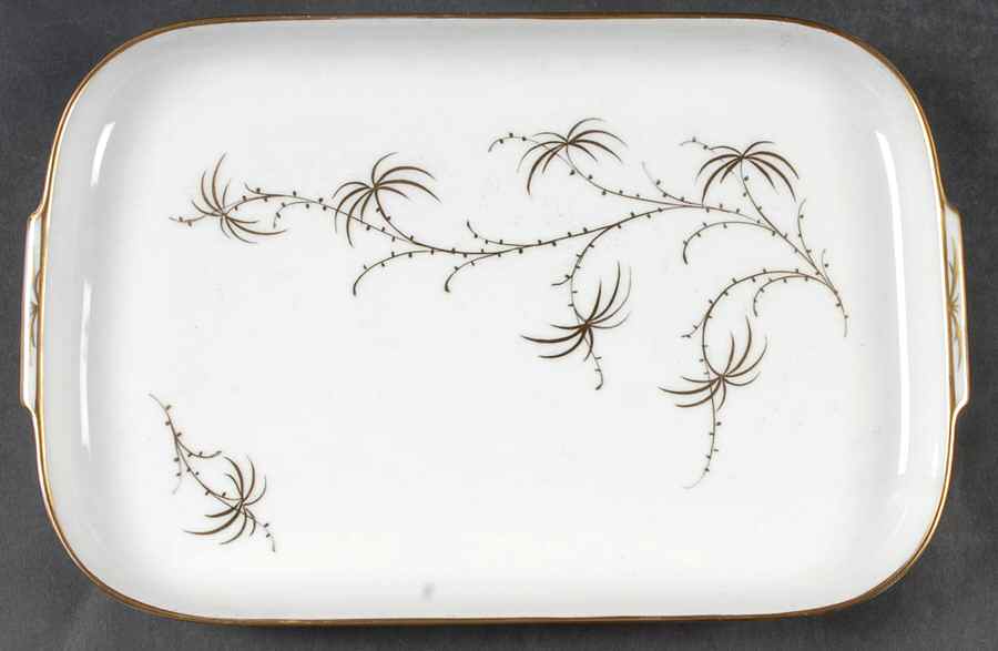 Golden Palm (White, Coupe) 11" Rectangular Serving Platter by Rosenthal - Continental-1