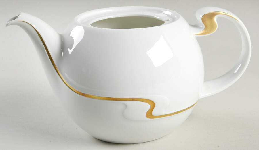 Gold Ribbon Teapot No Lid by Rosenthal - Continental-1