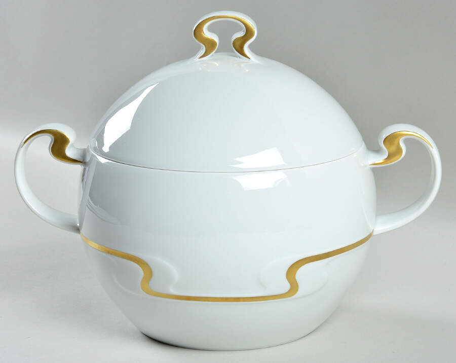 Gold Ribbon Round Covered Vegetable by Rosenthal - Continental-1
