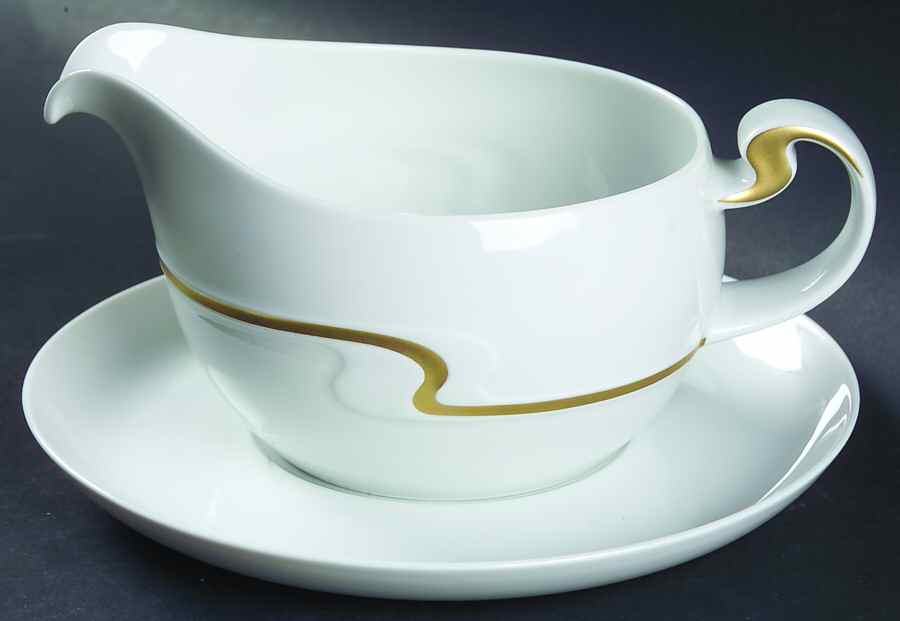Gold Ribbon Gravy Boat & Underplate by Rosenthal - Continental-1