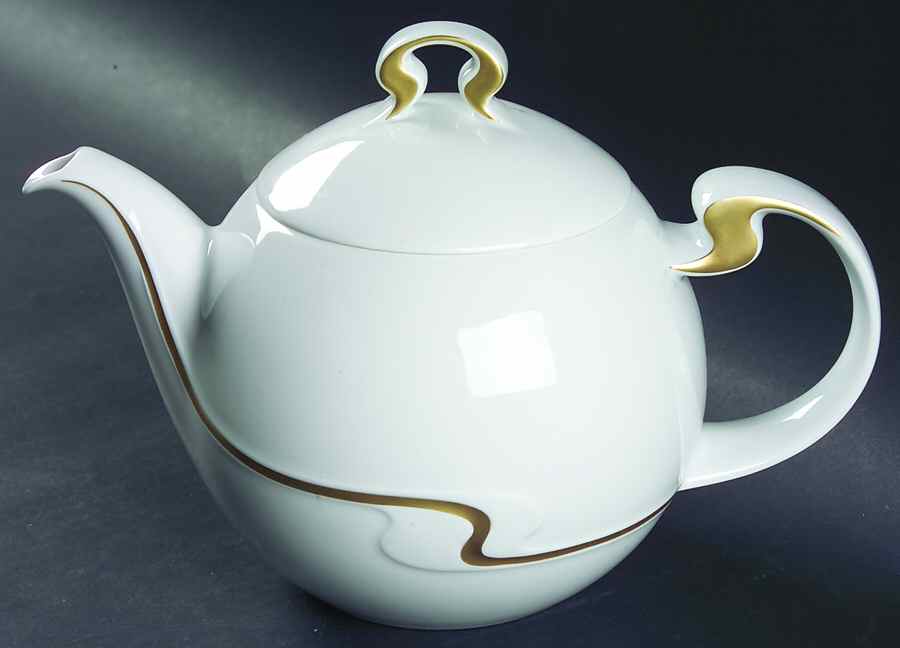 Gold Ribbon Teapot & Lid by Rosenthal - Continental-1