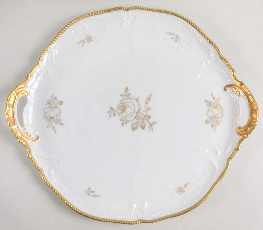 Gold Rose Handled Cake Plate by Rosenthal - Continental-1