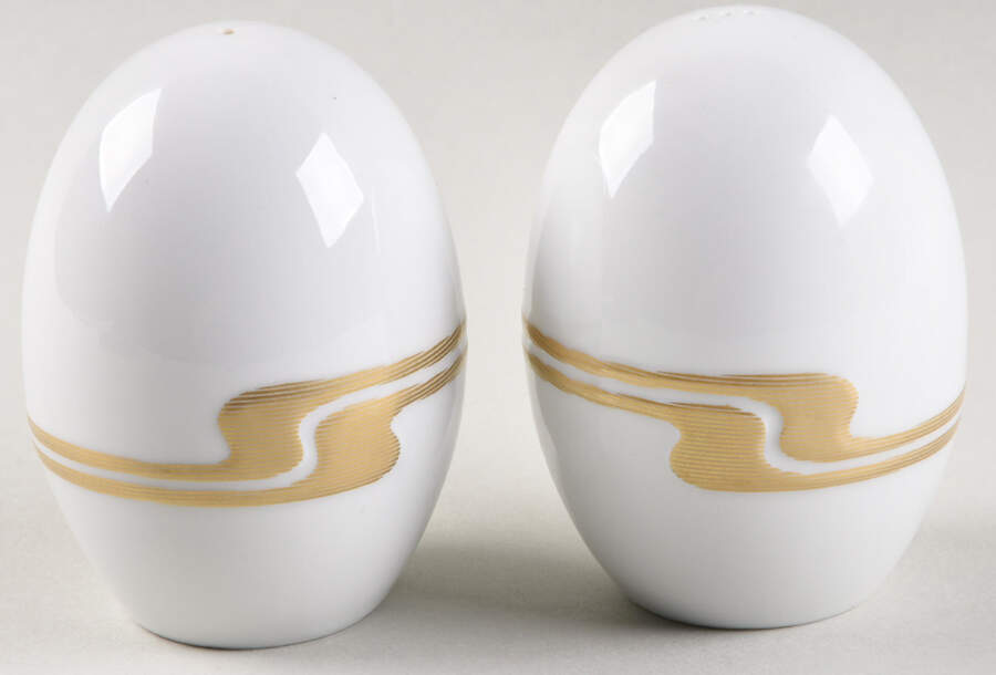 Gold Structure Salt & Pepper Set by Rosenthal - Continental-1