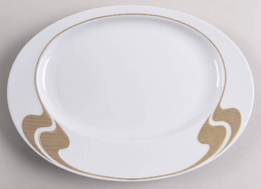 Gold Structure 11" Oval Serving Platter by Rosenthal - Continental-1