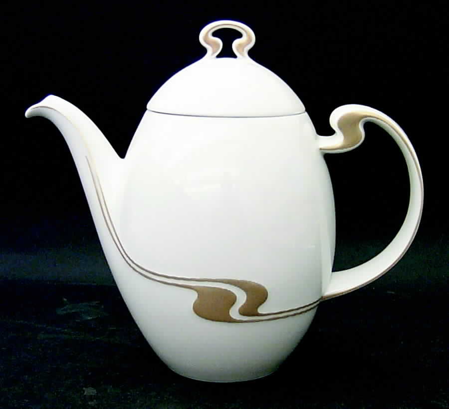Gold Structure Coffee Pot & Lid by Rosenthal - Continental-1