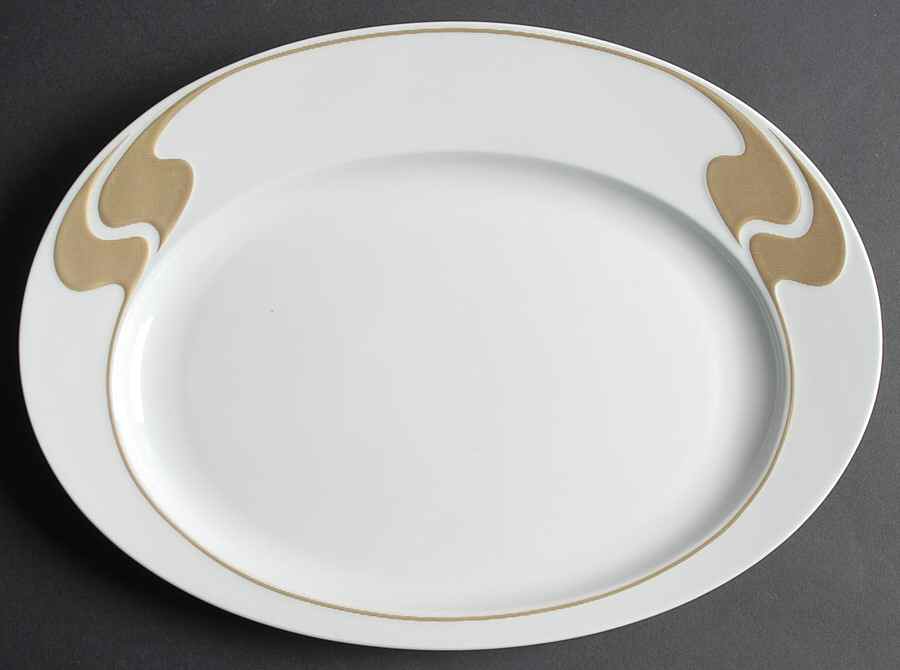 Gold Structure 15" Oval Serving Platter by Rosenthal - Continental-1