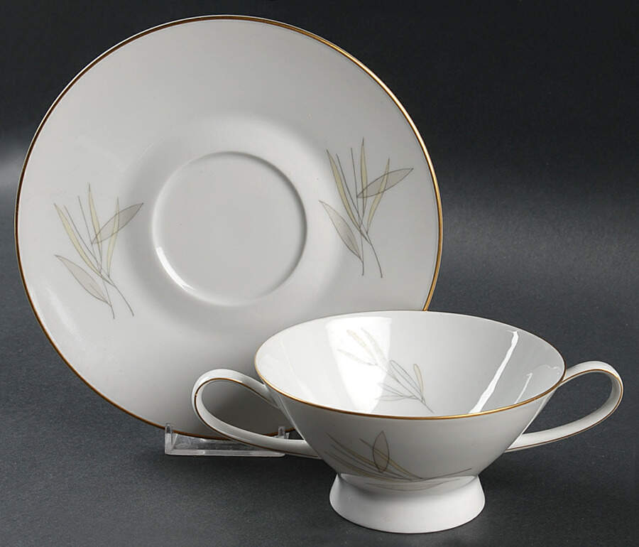 Grasses Footed Cream Soup Bowl & Saucer Set by Rosenthal - Continental-1