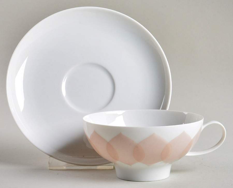 Gravad Flat Cup & Saucer Set by Rosenthal - Continental-1