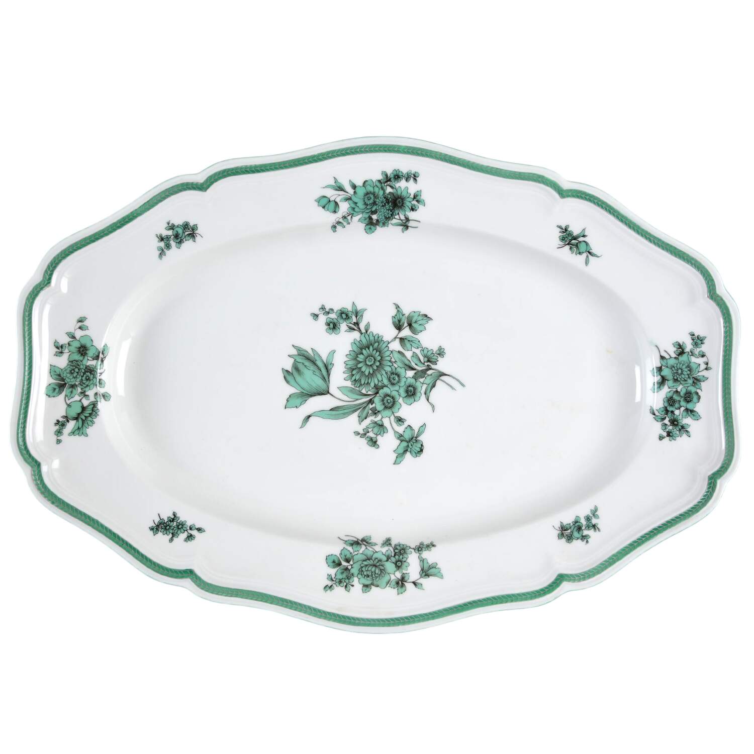 Green Bloom (No Trim) 14" Oval Serving Platter by Rosenthal - Continental-1