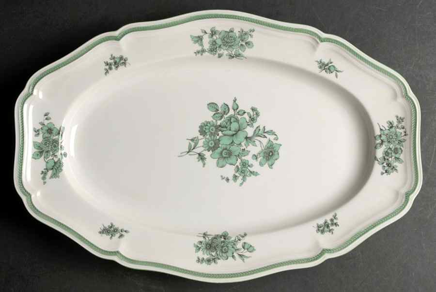 Green Bloom (No Trim) 15" Oval Serving Platter by Rosenthal - Continental-1