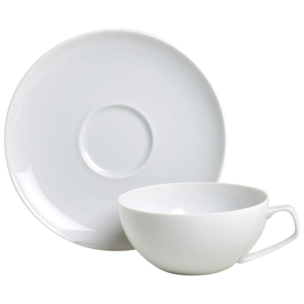 Gropius White Flat Cup & Saucer Set by Rosenthal - Continental-1
