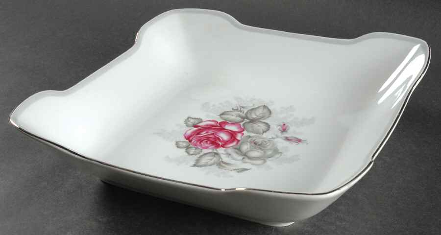 Gray Dawn Platinum (Gray Band) 9" Square Vegetable Bowl by Rosenthal - Continental-1
