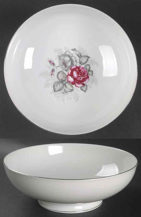 Gray Dawn Platinum (Gray Band) 9" Round Vegetable Bowl by Rosenthal - Continental-1