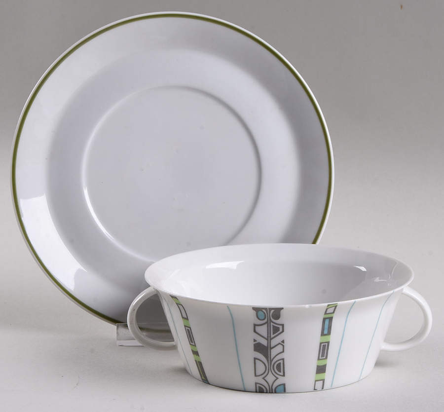 Greenwood Flat Cream Soup Bowl & Saucer Set by Rosenthal - Continental-1