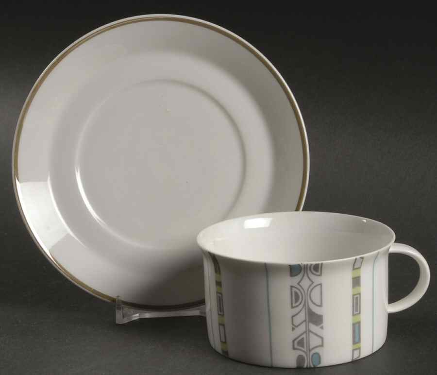 Greenwood Flat Cup & Saucer Set by Rosenthal - Continental-1