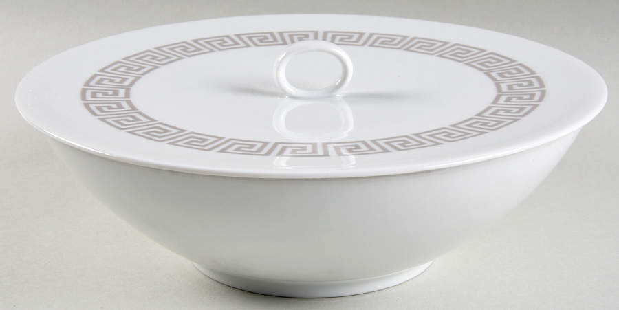 Greek Key Round Covered Vegetable-Uses RV9 as Base+CVLRV9 by Rosenthal - Continental-1