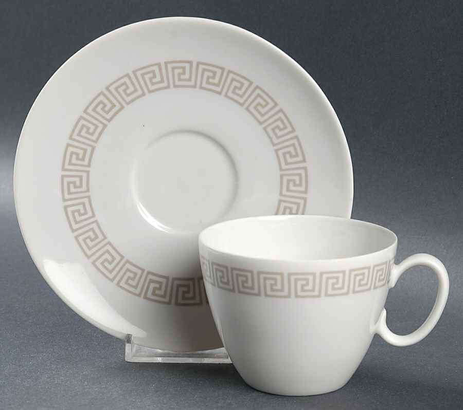 Greek Key Flat Cup & Saucer Set by Rosenthal - Continental-1