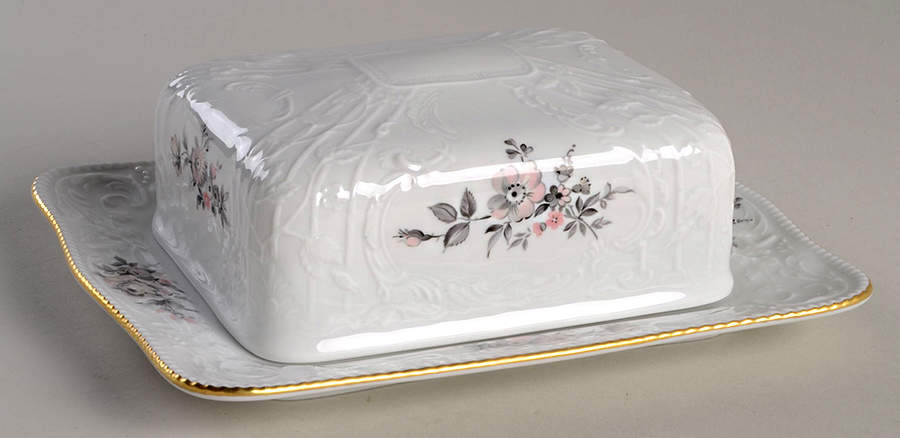 Grey Rose Rectangular Covered Butter by Rosenthal - Continental-1