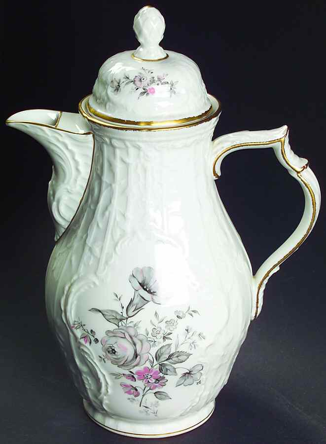 Grey Rose Coffee Pot & Lid by Rosenthal - Continental-1