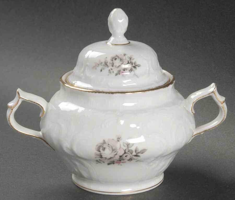 Grey Rose Sugar Bowl & Lid by Rosenthal - Continental-1