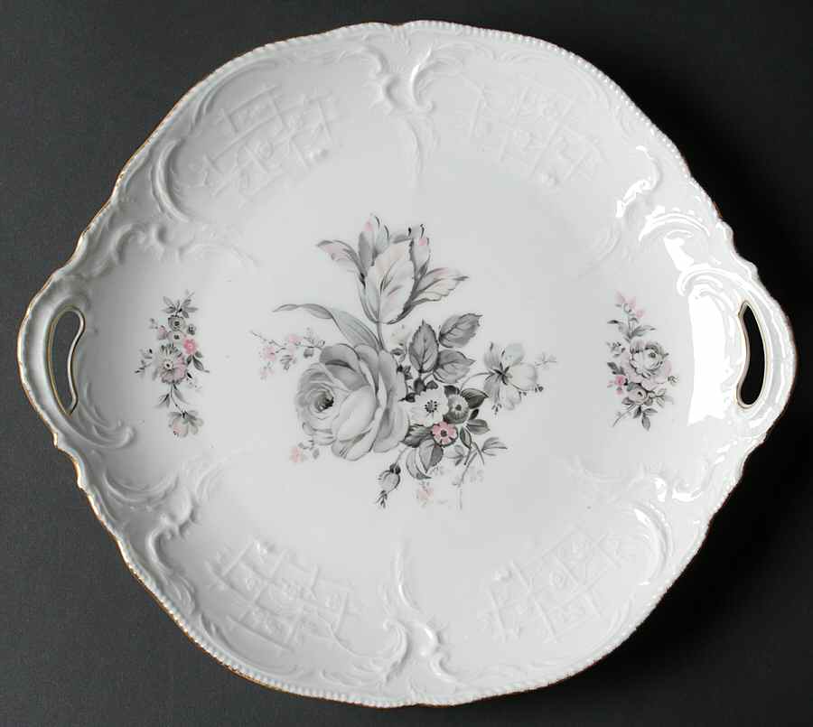 Grey Rose Handled Cake Plate by Rosenthal - Continental-1