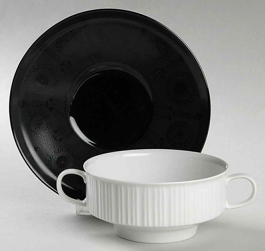 Grey Suns Cream Soup Bowl & Saucer Set by Rosenthal - Continental-1