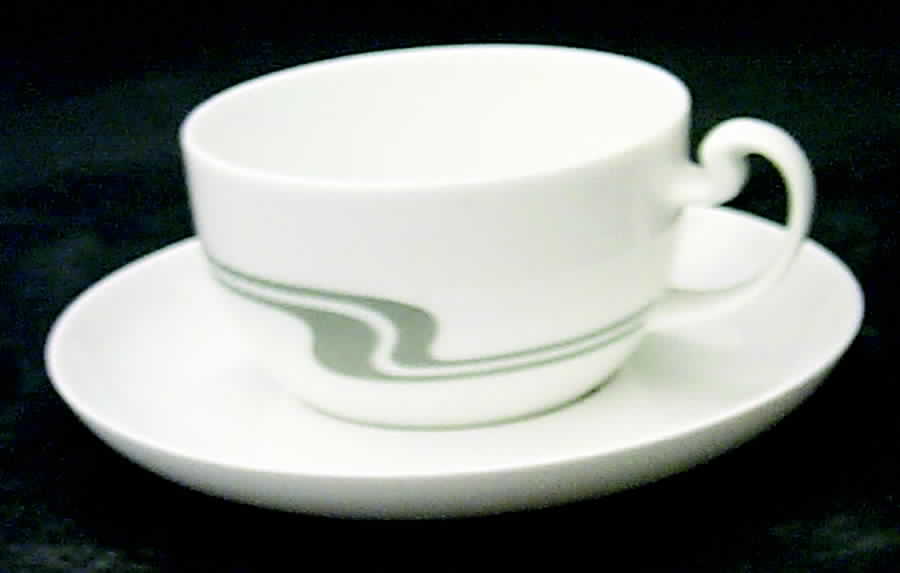 Grey Structure Flat Cup & Saucer Set by Rosenthal - Continental-1