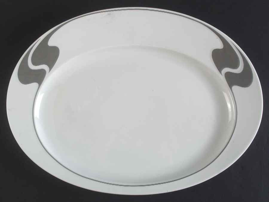 Grey Structure 15" Oval Serving Platter by Rosenthal - Continental-1
