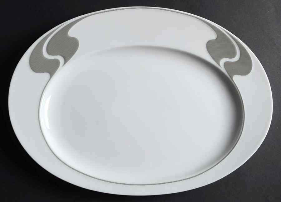 Grey Structure 13" Oval Serving Platter by Rosenthal - Continental-1