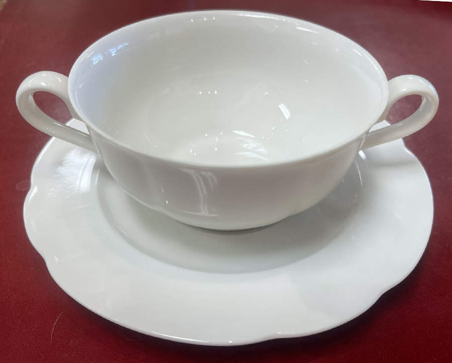 Grace White Flat Cream Soup Bowl & Saucer Set by Rosenthal - Continental-1