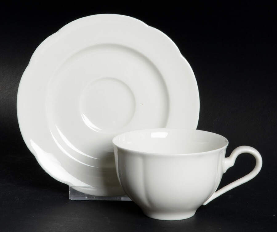 Grace White Flat Cup & Saucer Set by Rosenthal - Continental-1