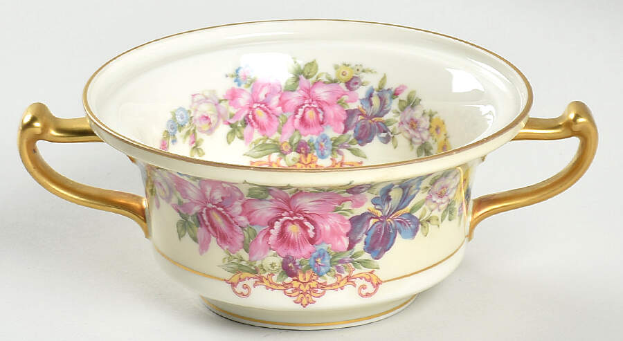 Gwendolyn (Yellow or Yellow & Red Scrolls) Sugar Bowl No Lid by Rosenthal - Continental-1