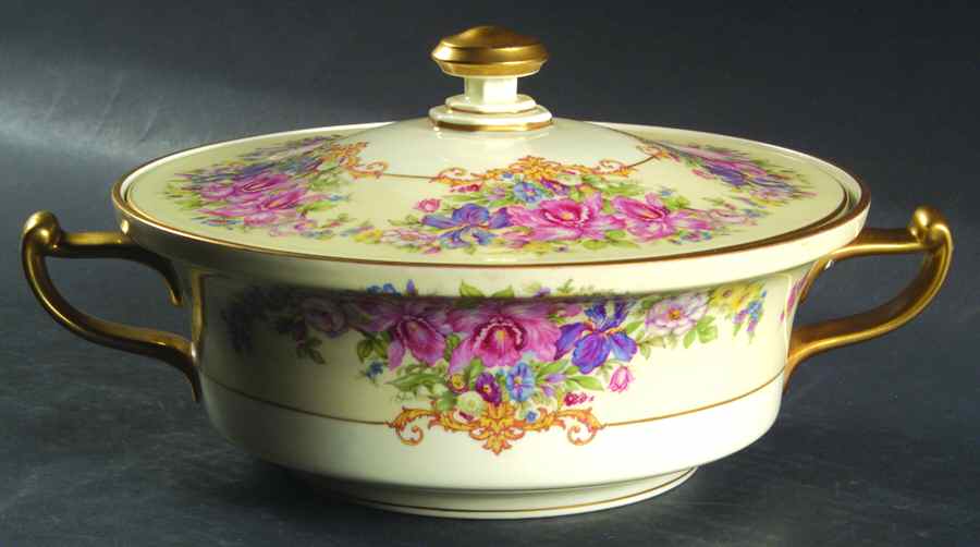 Gwendolyn (Yellow or Yellow & Red Scrolls) Round Covered Vegetable by Rosenthal - Continental-1