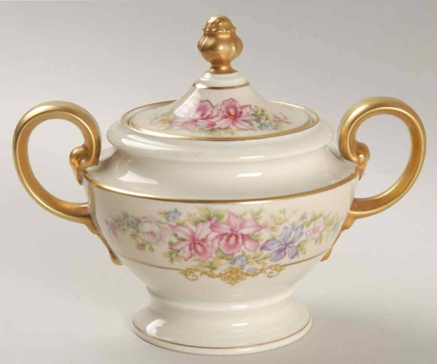 Gwendolyn (Yellow or Yellow & Red Scrolls) Sugar Bowl & Lid by Rosenthal - Continental-1